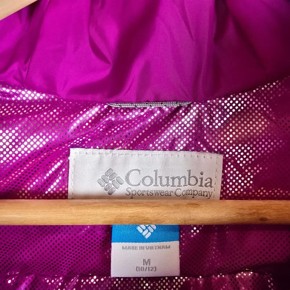 Columbia Youth Pike Lake II Hooded Jacket Size M/10-12 Bright Plum Omni-Heat